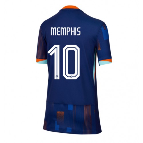 Fotballdrakt Dame Nederland Memphis Depay #10 Bortedrakt EM 2024 Kortermet